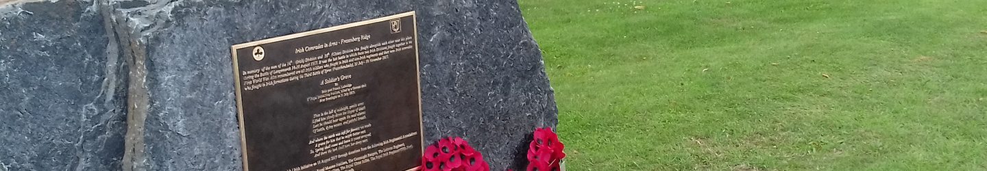 Irish Comrades in Arms – Frezenberg Ridge Memorial – 16th (Irish) and 36th (Ulster) Divisions